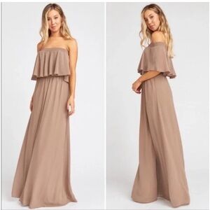 NWT ShoW Me Your Mumu Hacienda Maxi Dress Off the Shoulder chiffon XXS formal